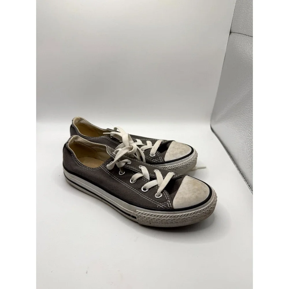 Converse Chuck Taylor All Star Ox PS‎ 3J794 Kids 2 Sneaker Charcoal Canvas Shoes